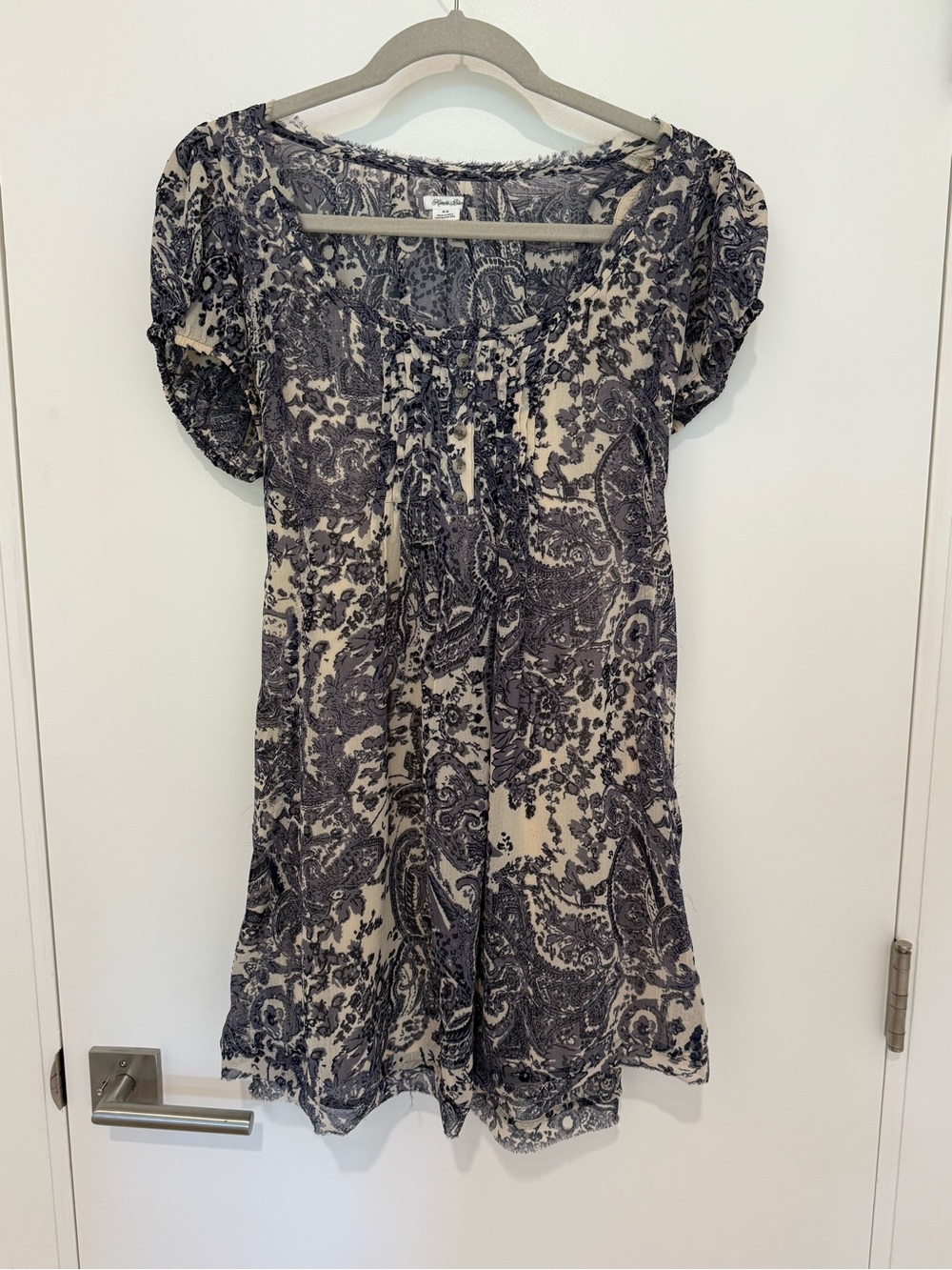 Kimchi Blue Navy Paisley Scoop Neck Tunic